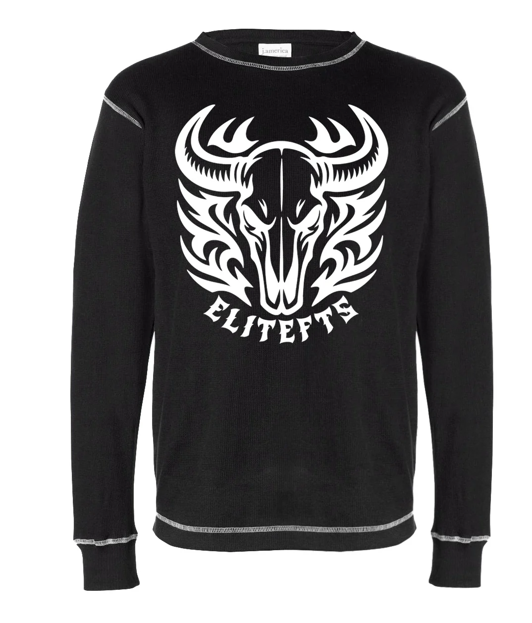 elitefts Bull Skull Thermal Long Sleeve Shirt - Image 2