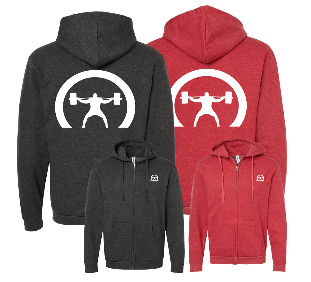 elitefts Crescent Only White Full Zip Hoodie