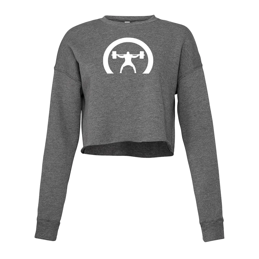 elitefts Crescent Only Women's Cropped Crew Fleece - Image 3
