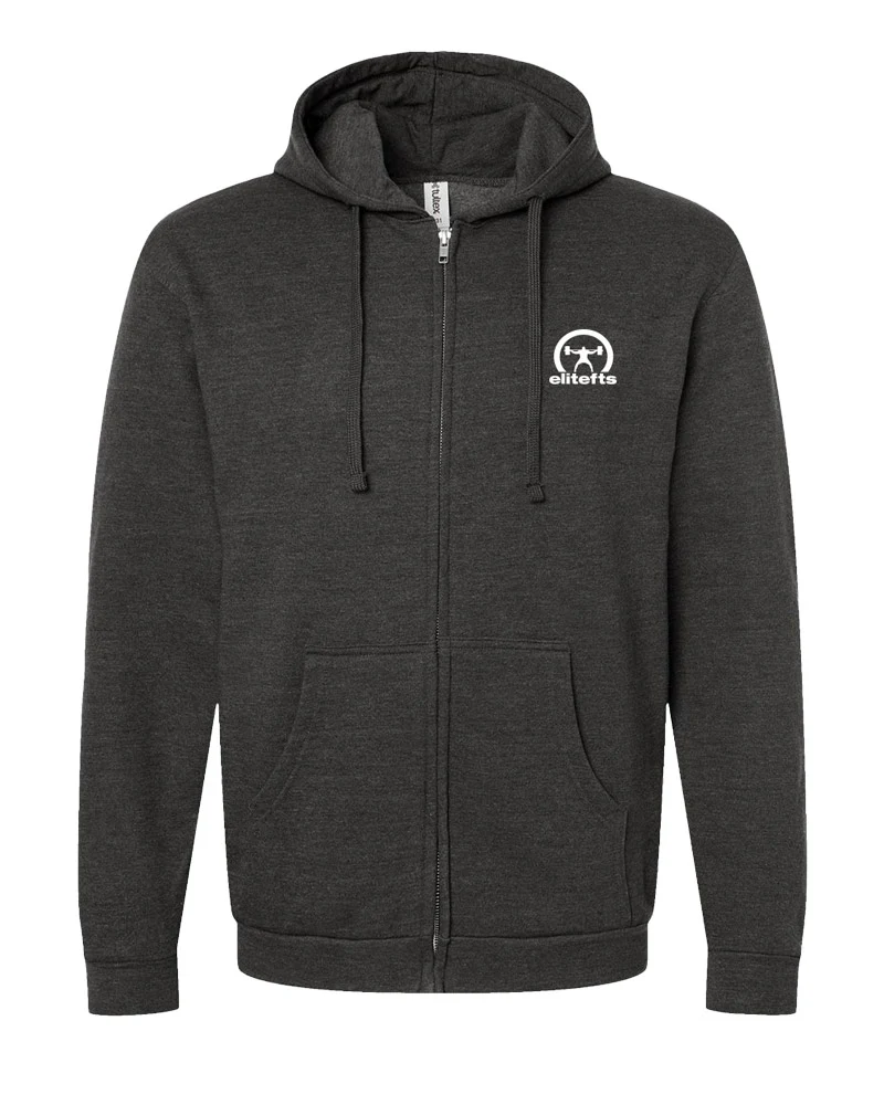 elitefts Crescent White 3x3 Full Zip Hoodie - Image 2