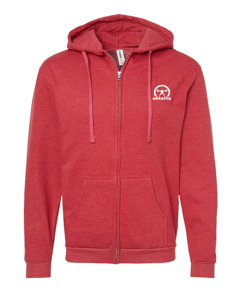 elitefts Crescent White 3x3 Full Zip Hoodie - Image 3