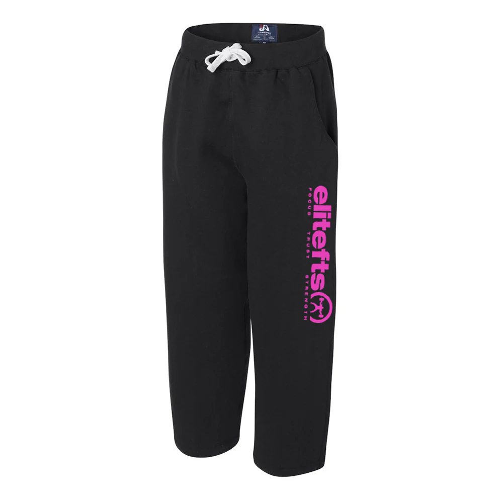 elitefts Tagline Pink Open Bottom Sweatpants