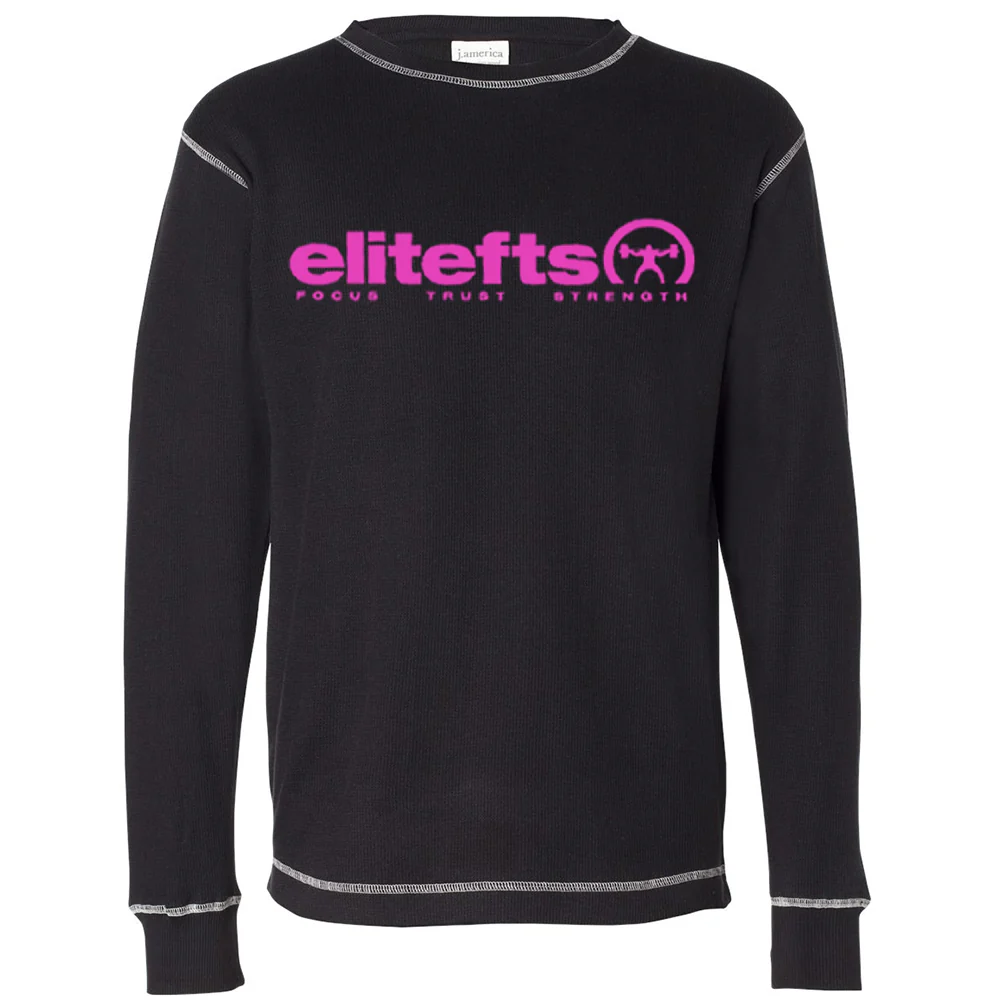elitefts Tagline Pink Thermal Long Sleeve Shirt - Image 2