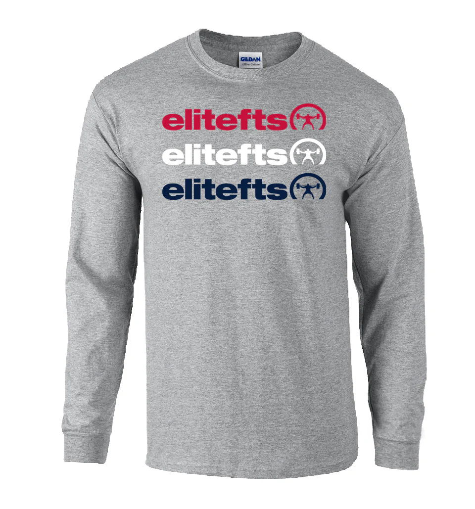 elitefts Tagline RWB Stacked Long Sleeve T-Shirt