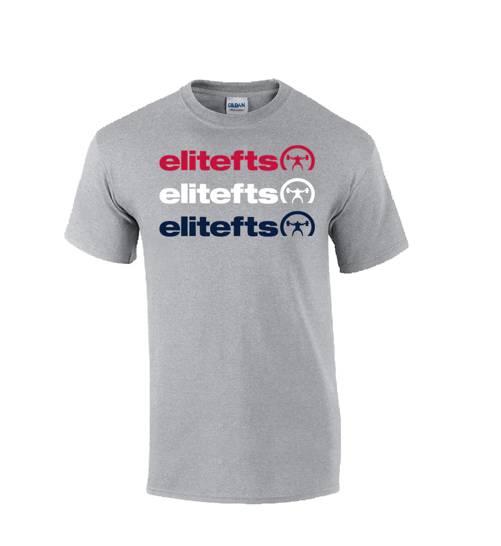 elitefts Tagline RWB Stacked T-Shirt