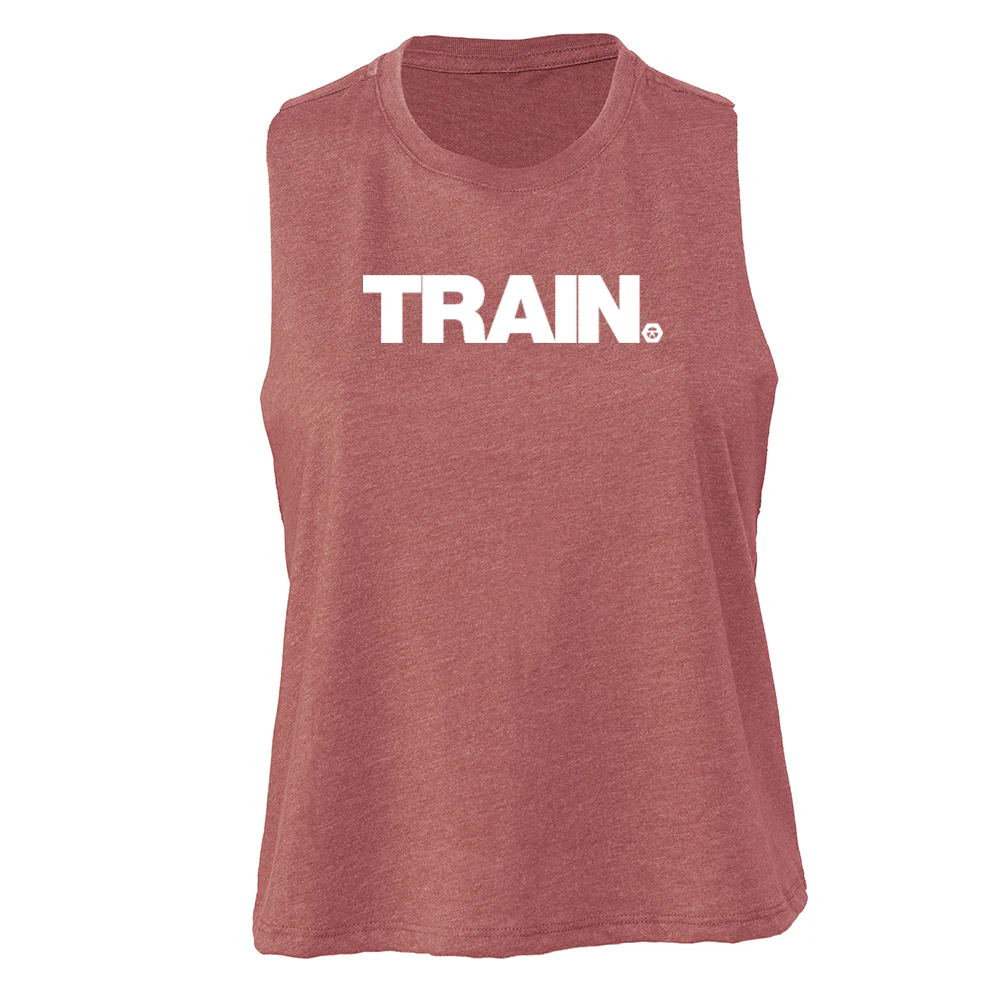 elitefts White Train Women's Racerback Cropped Tank - Image 4