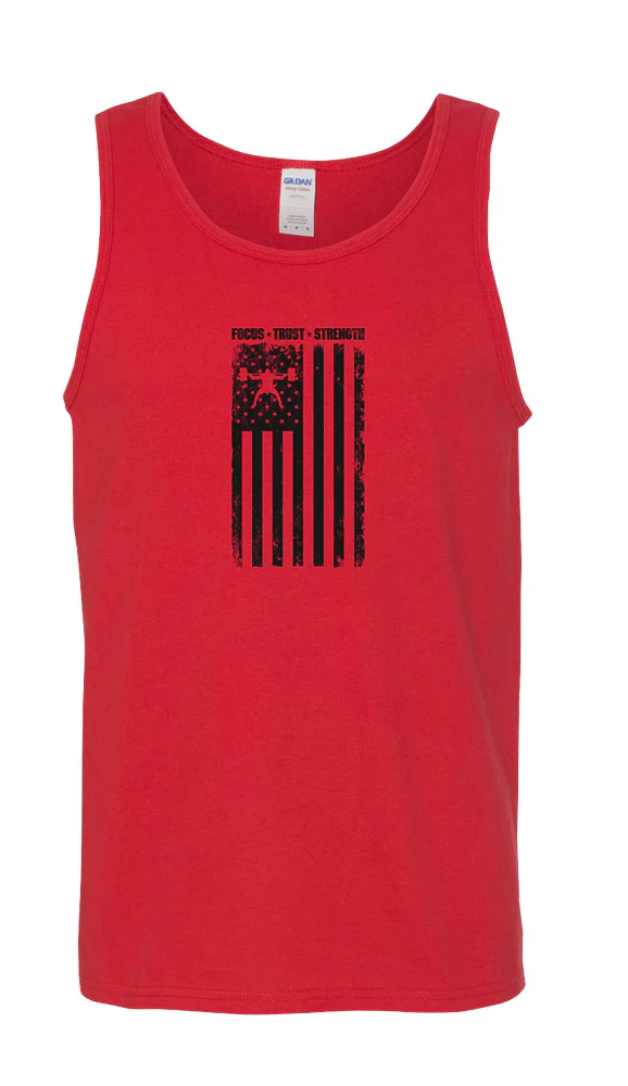 elitefts Focus Trust Strength Flag Black Tank Top - Image 2