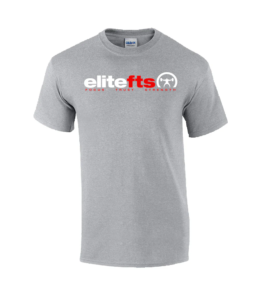 elitefts Tagline Red and White T-Shirt - Image 3