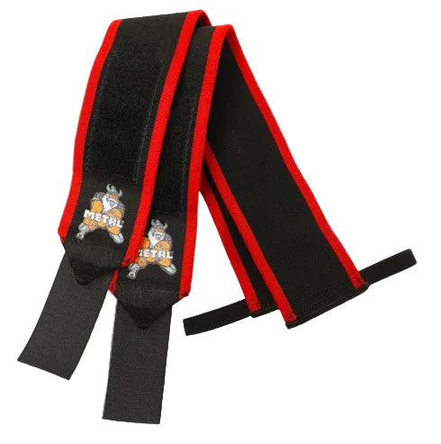Metal Black'n Red Wrist Wraps